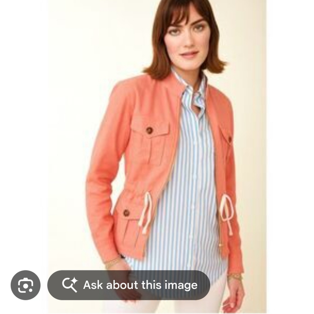 Spartina 449 Coral Utility Jacket with Drawstring Waist